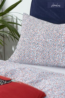 Joules Set of 2 White 180 Thread Count Cotton Percale Guinea Fowl Pillowcases (A40474) | 13 €