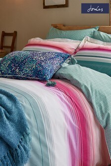 Joules Set of 2 Multicolour 180 Thread Count Cotton Percale Cotswold Stripe Housewife Pillowcases (A40476) | 13 €
