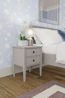 Laura Ashley Sable Grey Eleanor 2 Drawer Bedside Chest (A40682) | €215