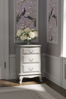 Laura Ashley Dove Grey Provencale 3 Drawer Bedside Chest (A40773) | €442
