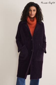 Phase Eight Purple Floressa Fluffy Knit Coat (A40951) | 114 €