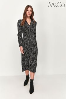 M&Co Black Petite Printed Collar Dress (A41356) | 54 €