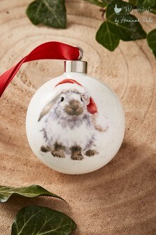 Wrendale White Royal Worcester Ho Ho Ho Rabbit Christmas Bauble (A41376) | €14.50
