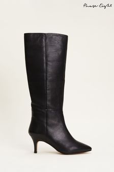 Phase Eight Panelled Knee High Black Boots (A41666) | €102