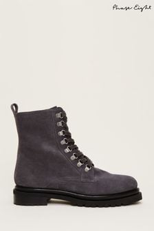 Phase Eight Grey Meladie Suede Lace Up Hiker Boots (A41669) | €83