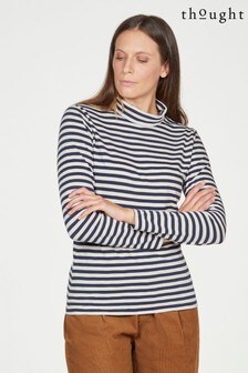 Thought Lorellen Organic Cotton Striped Jersey Roll Neck Top (A41812) | 18 €