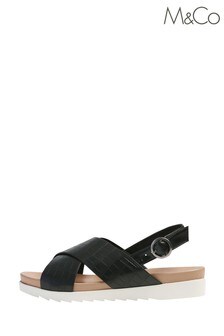 M&Co Black Cross Slingback Sandals (A41888) | ₪ 116