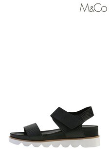M&Co Black Croc Strappy Sandals