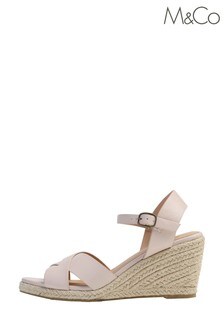 nude pink wedges