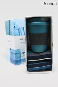 Thought Blue Jem Pla And Bamboo Coffee Cup And Sock Gift Box (A41979) | €32