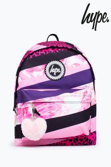 Hype. Dark Pink Stripe Crest Backpack (A42297) | kr460