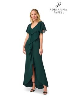Adrianna Papell Green Crepe Chiffon Gown (A42374) | €253