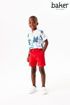 Baker by Ted Baker Boys Red Chino Shorts (A42417) | $48 - $58