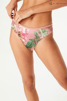 B by Ted Baker Pink Floral Satin Brazillian Knickers (A42464) | ₪ 48
