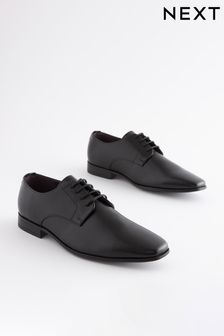 Negru - Pantofi Derby slim cu vârf pătrat (A42590) | 221 LEI