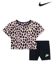 Rosa - Nike Kleinkinder Set mit kastigem T-Shirt und Radlershorts (A42968) | 47 €