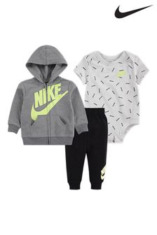Grau - Nike Baby Set mit Body, Jogginghose und Kapuzensweatshirt (A43053) | 54 €