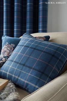 Blue outlet tartan cushions