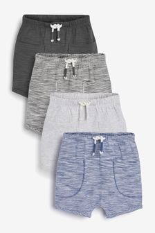 Grey and Navy Blue Baby 4 Pack Shorts (A43468) | €20 - €22.50
