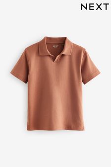 Rust Brown Revere Collar Short Sleeve Polo Shirt (3-16yrs) (A43511) | AED39 - AED63