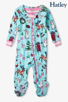 Hatley Blue Cabin Christmas Cotton Footed Coverall (A43562) | 17 €