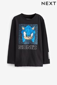 Sonic Black Long Sleeve Flippy Sequin License T-Shirt (3-16yrs) (A43709) | ₪ 70 - ₪ 89