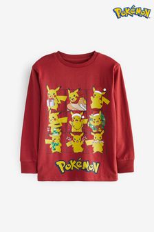 Pokémon Pikachu Red Long Sleeve Christmas T-Shirt (3-16yrs) (A43715) | €22 - €30