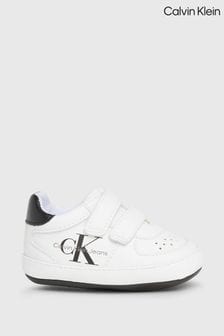 Calvin Klein Chaussures blanches pour nouveau-né à velcro (A43738) | €24