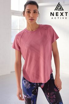 Blush Pink Active Short Sleeve Jacquard Geo Sport Top (A43748) | AED80