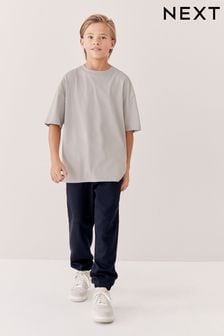 Серый светло-бледный - Свободная хлопковая футболка с короткими рукавами (3-16 лет) (A43798) | €5 - €9