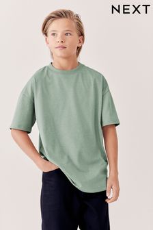 Зеленый минерал - Хлопковая футболка свободного кроя с короткими рукавами (3-16 лет) (A43799) | €5 - €10