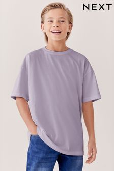 Lilac Purple Oversized Cotton Short Sleeve T-Shirt (3-16yrs) (A43802) | SGD 7 - SGD 12