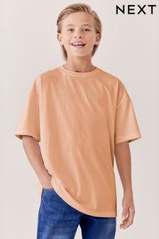 Naranja melocotón - Camiseta extragrande de algodón de manga corta (3-16años) (A43803) | 5 € - 9 €