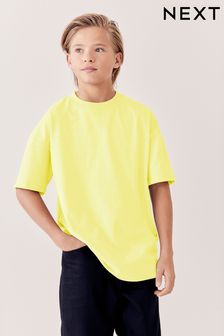 Желто-лимонный - Хлопковая футболка свободного кроя с короткими рукавами (3-16 лет) (A43804) | €5 - €9