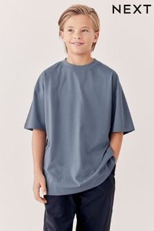 Mavi - Oversize Pamuklu Kısa Kollu T-shirt (3-16 yaş) (A43805) | ₺ 111 - ₺ 206