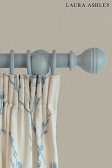 Laura Ashley Duck Egg Blue 35mm Wood Curtain Pole With Ribbed Ball Finial (A44603) | 97 € - 161 €