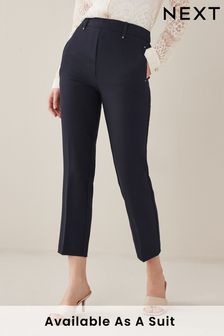 Navy Blue Tailored Elasticated Back Straight Leg Trousers (A44744) | €34.50