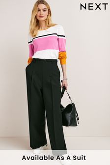 Black Tailored Elasticated Back Wide Leg Trousers (A44765) | €18