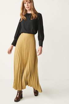 Olive Green Pleated Midi Skirt (A44959) | TRY 524