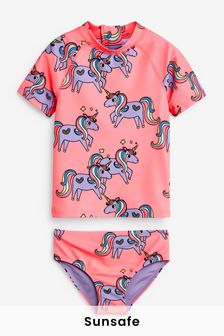 Pink Fluro Unicorn 2 Piece Sunsafe Swim Set (3mths-7yrs) (A45023) | ₪ 55 - ₪ 63