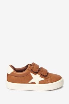 Tan Brown Standard Fit (F) Star Touch Fastening Shoes (A45026) | $29 - $34