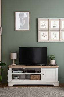 Chalk White Hampton Painted Oak TV Unit, Up to 55 Inch (A45078) | €800