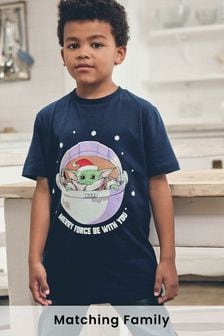 Navy Blue Baby Yoda Family Matching Christmas Star Wars T-Shirt (3-16yrs) (A45297) | TRY 155 - TRY 220