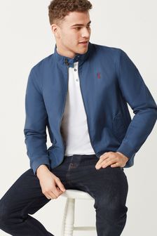 Blue Shower Resistant Harrington Jacket With Check Lining (A45331) | €70