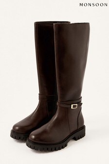 Monsoon Brown Sadie Leather Riding Boots