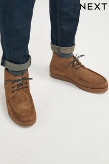 Tan Brown Suede Wedge Lace-Up Boots (A45782) | kr681