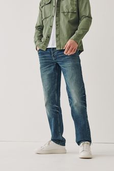 ירוק וינטאג' - גזרה ישרה - ג'ינס נמתח אותנטי (A45967) | ‏89 ₪
