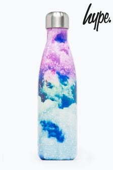 Hype. Wasserflasche aus Metall mit Glitzer und Himmelprint, Violett (A46125) | 11 €