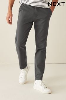 Temno siva - Raztegljive chino hlače z elastičnim pasom (A46217) | €11