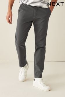 Dunkelgrau - Stretch-Chinohose mit elastischem Bund (A46217) | 16 €